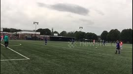 Superb free kick scored in non league women's football game