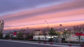 Beautiful pink roll cloud appears over Saskatchewan