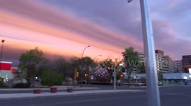Beautiful pink roll cloud appears over Saskatchewan