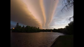 Pink Shelf and Roll Clouds - Photo Slideshow