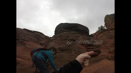 Nine Year Old Daughter Climbs Cathedral Rock in Sedona Arizona.
