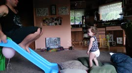 Toddler Dada Slide Tricks