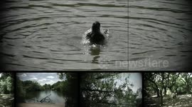 Hollow pond film with Panasonic HC-V700 8mm movie