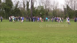 Gaelic football player knocked out by BIG hit