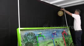 Dad builds cool balloon inflation race toy for his kids