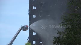 Grenfell Tower: Next-day footage shows charred building remains