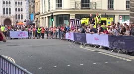 Newsflare Edit - Old fashioned Penny Farthing bikes race through London