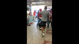 Massive fight at the Red Line train station in Chicago