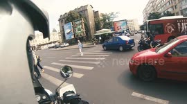 Close call on the crosswalk