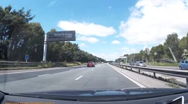 Car SLAMS ON at 90mph in fast lane after blocking attempts to move left, then undertaking