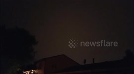 Lightning strike over Denver