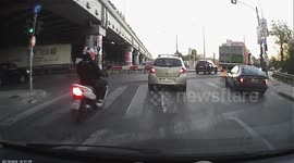 Truck loses wheel tyres