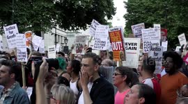 Protesters march on Downing St to call for May to step down