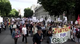 Protestors march to BBC continue protest to demand Justice for Grenfell and Theresa May