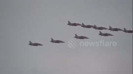 The Red Arrows perform flypast for Queen's birthday