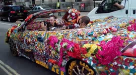 Insanely decorated car drives through central London