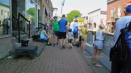 Father's Day 10K Pointe Claire Marathon Victory Dance