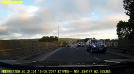 Dash Cam footage of motor bike and car collision
