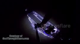 Fish jumps over transparent canoe, Another one jumps In!