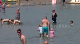 weymouth beach heat wave, humans and dogs