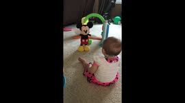 Cute baby dancing to Mickey