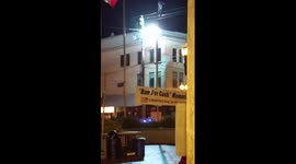 Malfunctioning electrical transformer explodes in front of scared onlookers