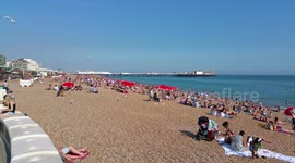 Brighton Hot Afternoon Beach Scene 4K