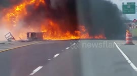 Truck explodes in horrific crash in Florida