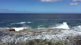 Wave breaking slow mo - Tonga Blowholes