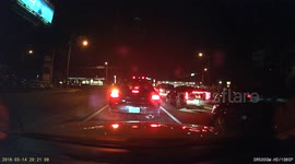 BMW Driver causes crash, nearly flips over SUV