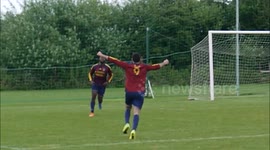 Non league football team score after great passing move