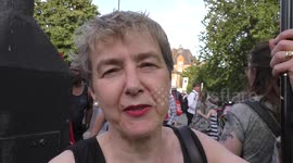 Kate Hudson from Campaign for Nuclear Disarmament attends the Vigil say No To Islamophobia