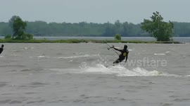 Lachine Canal Flying Free Kite Surfing