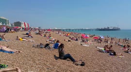 Brighton Beach Hottest Day 4K raw footage 2 of 5
