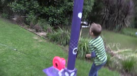 Dad builds fun parachute launcher cannon for his son