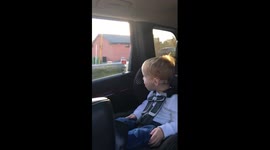 Graham's reaction to seeing a train for the first time