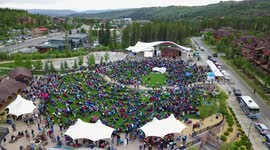 Aerial video of Big Head Todd and the Monsters concert in Winter Park, Colorado