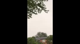 Beginning of the lightning after very hot day at the most hot day since years in holland