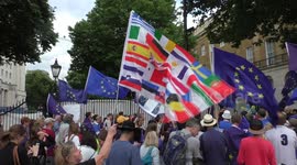 Vigil against Brexit opposite Downing Street, London, UK