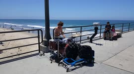 Drum solo on Huntington Beach pier