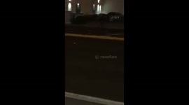 Las Vegas police chase down suspect ,Raw footage