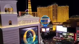 Las Vegas at night ariel view