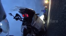 Motorcycle crash on gymkhana course POV
