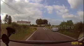 Audi TT almost completely loses control speeding round corner