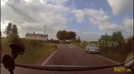 Audi TT almost completely loses control speeding round corner