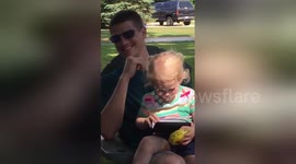 Michigan dad sees colour for the first time on Father's day