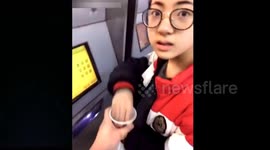 Girl uses beggar's money to buy train ticket