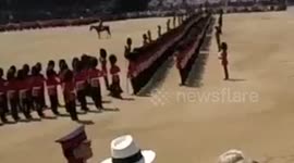 Soldier collapses during Trooping the Colour