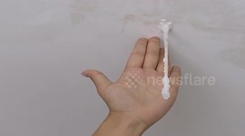 Water leaking in kitchen forms crystal precipitation