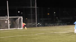 Brilliant non league top corner save